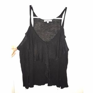 Black Charlotte Russe Ruffle Tank Top
